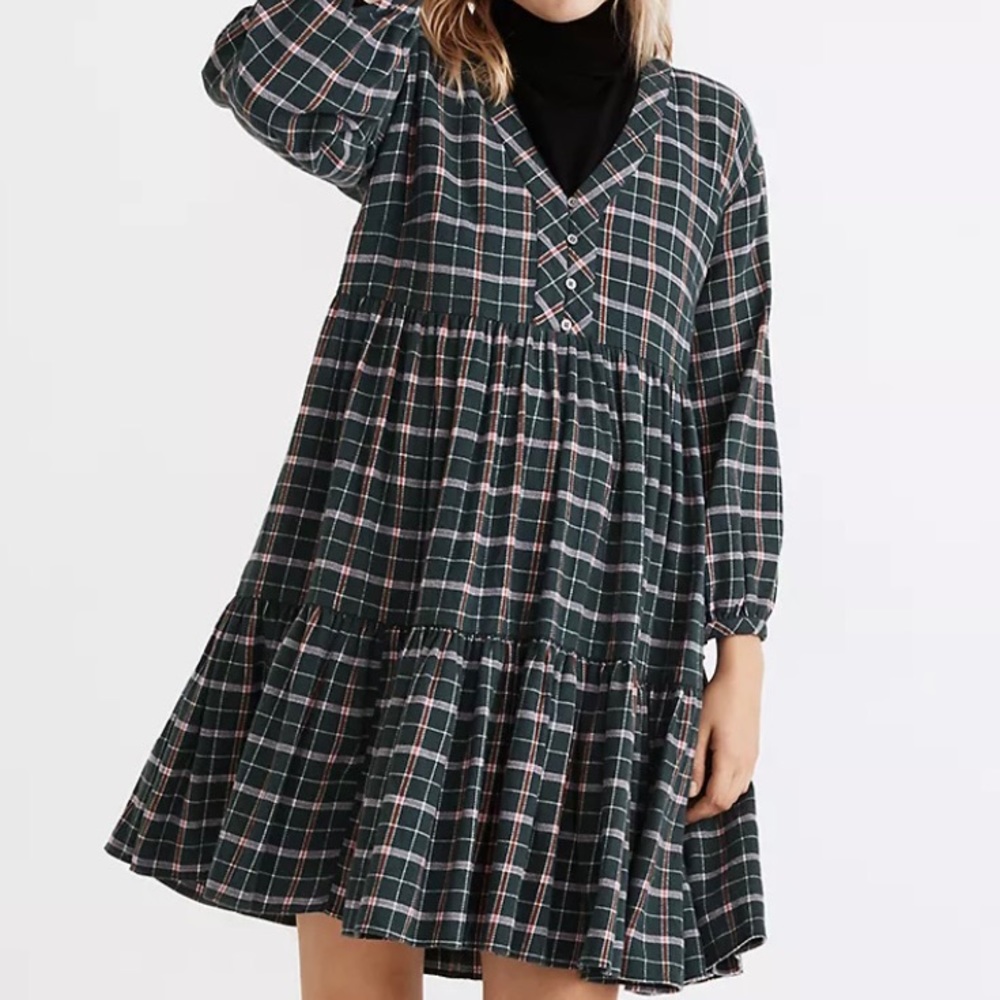 Madewell flannel mini dress in plaid. So soft!